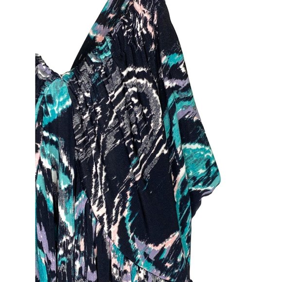 Elle‎ Womens Sundress Mosaic Voyage Print Beach Cruise Summer Maxi Dress Small - Picture 3 of 8